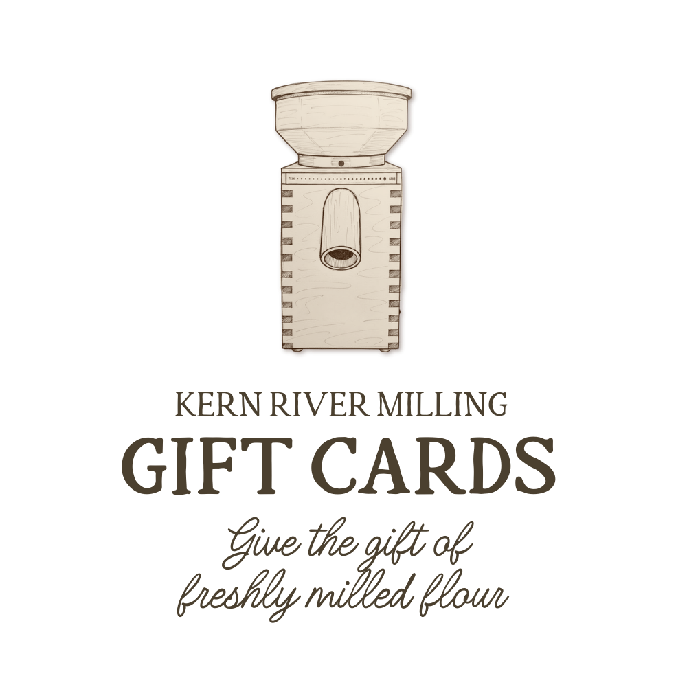 Kern River Milling gift card for purchasing premium whole wheat and other whole grain products.